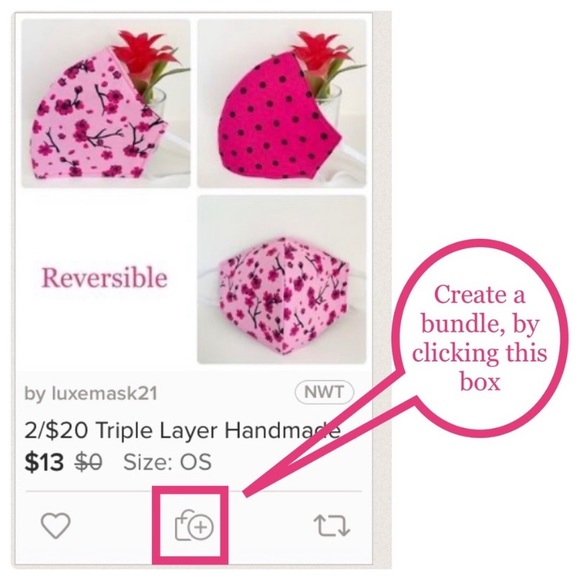 2/$20 Triple Layer Handmade Face Mask - Picture 9 of 9